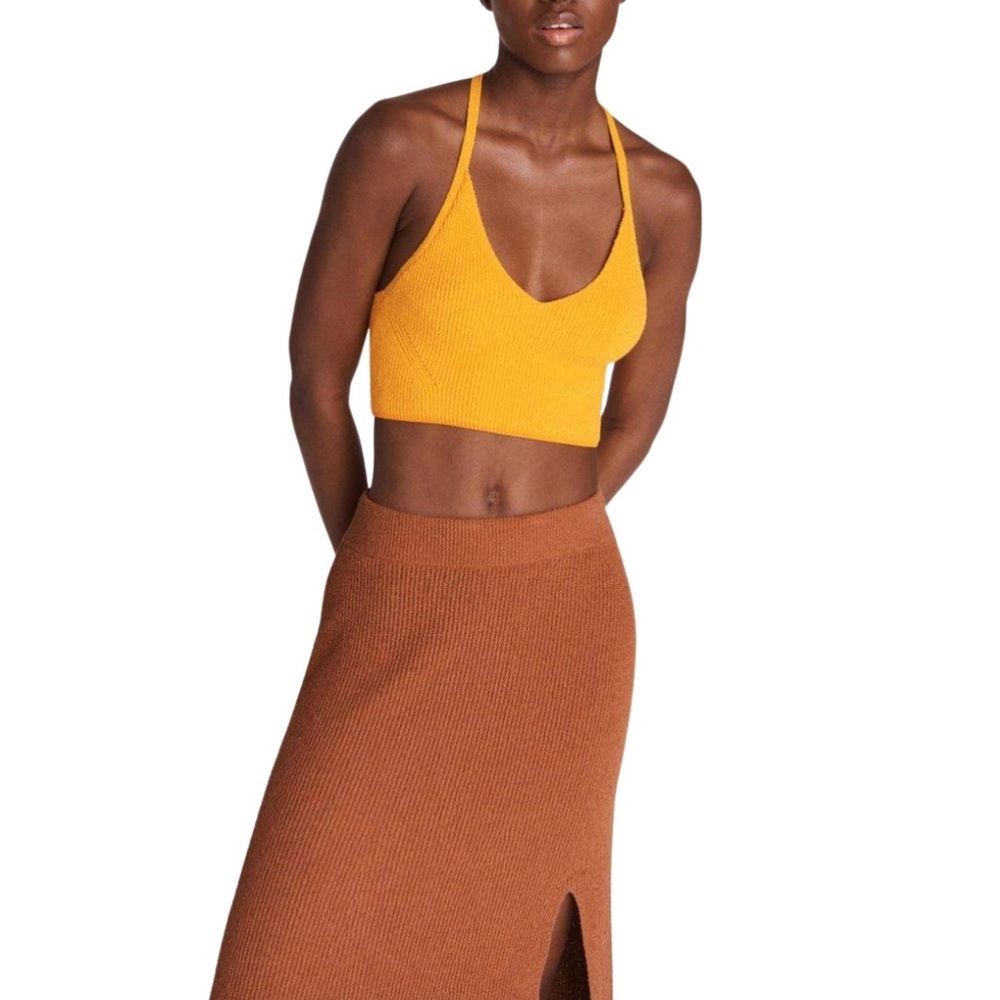 Rag & Bone Soleil Rib Bra Top in Deep Yellow Medium - Picture 6 of 6